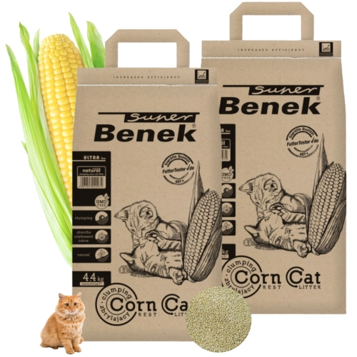 Super Benek Corn Cat Ultra Naturalny żwirek kukurydziany zbrylający 2x7L