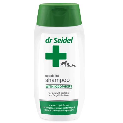 Dr Seidel szampon jodoforowy świąd stany zapalne skóry pies kot 220 ml