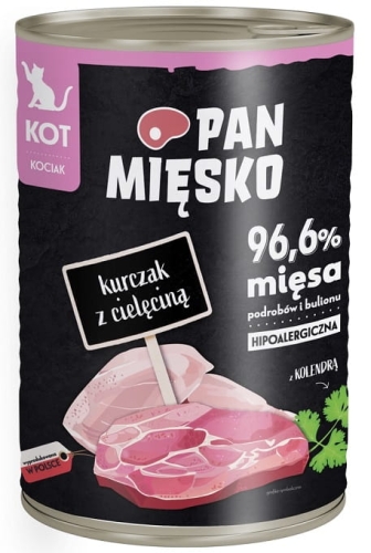 Pan Mięsko dla kociąt Kurczak z cielęciną 400g