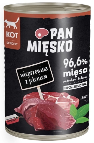 Pan Mięsko dla kota 400g wieprzowina z jeleniem