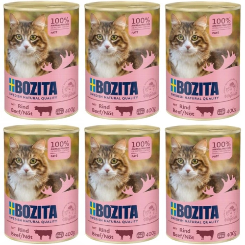 Bozita pasztet z wołowiną mokra karma dla kota z tauryną puszka 6x 400g
