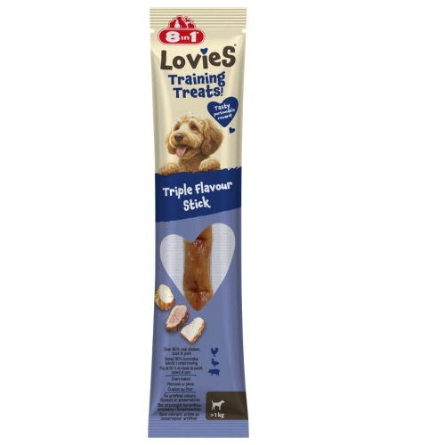 8in1 Lovies 3 smaki pałeczka przysmak treningowy dla psa 90% mięsa 15g