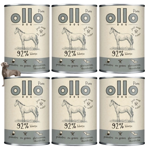 Ollo Pure koń mokra karma dla psa monobiałkowa hipoalergiczna bez zbóż 6x850g