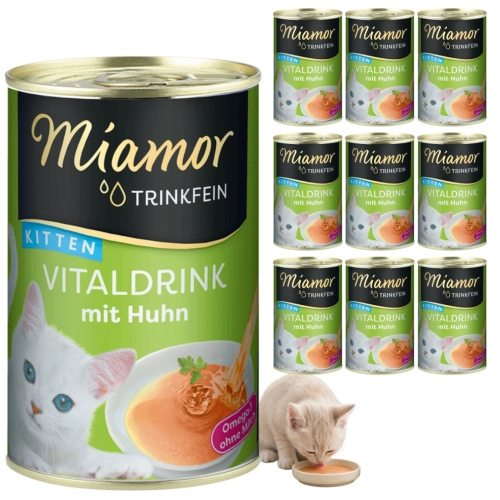 Miamor Vital Drink Kitten kurczak napój dla kociąt Omega-3 10x 135ml