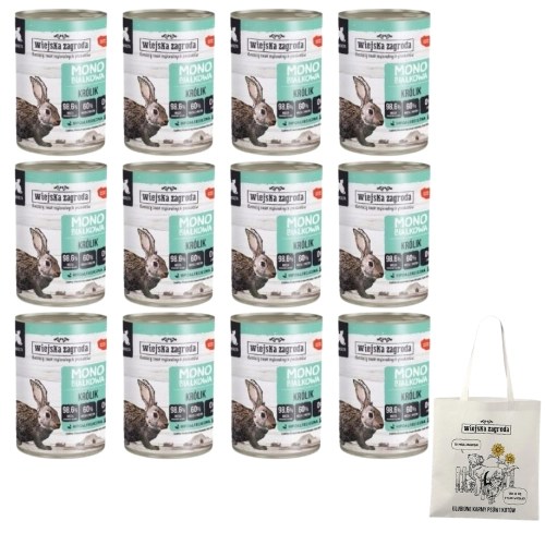 Wiejska Zagroda Królik Monoproteinowa karma dla kociąt 12 x 400g