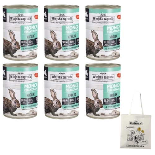 Wiejska Zagroda Królik Monoproteinowa karma dla kociąt 6 x 400g