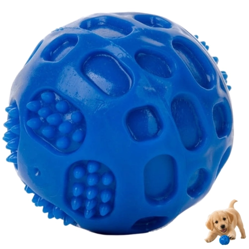 JK Animals Strong   piłka gumowa dla psa niebieska pływająca piszczy 6 cm