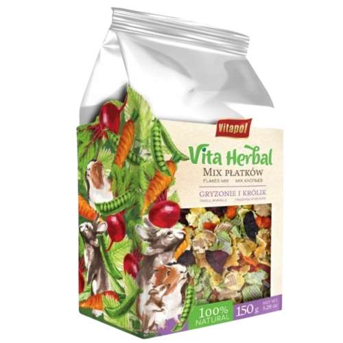 Vitapol Vita Herbal Mix płatki dla gryzoni królików z marchwią grochem 150g