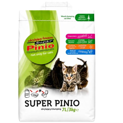 Super Pinio żwirek drewniany zbrylający kruszon dla kota zwierząt 7L