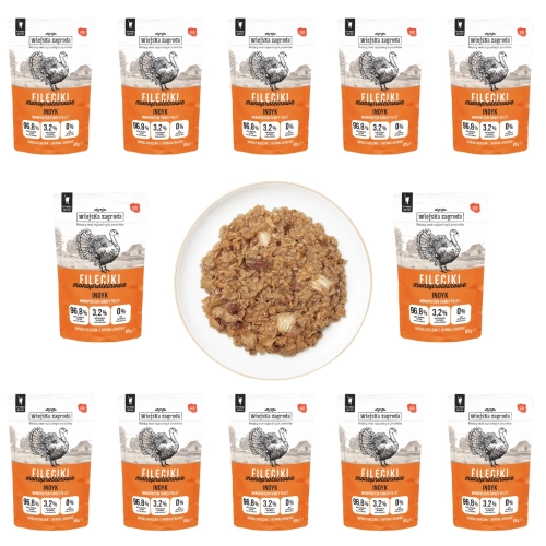 Wiejska Zagroda Fileciki indyk monoproteinoiwa mokra karma dla kota 12x 85g