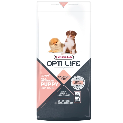 Opti Life Puppy Sensitive Skin Care łosoś ryż karma dla szczeniąt 12,5 kg