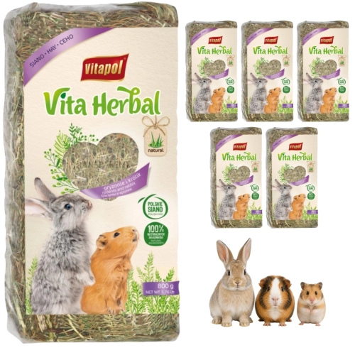 Vita Herbal siano z rumiankiem dla królika świnki morskiej i gryzoni 6x800g
