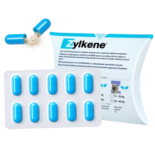 Vetoquinol Zylkene 255 mg na stres lęk uspokojenie dla psa 10-30 kg 10 kapsułek