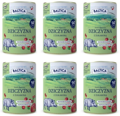 Baltica dziczyzna z żurawiną karma mokra monoproteinowa dla psa 6x 400 g