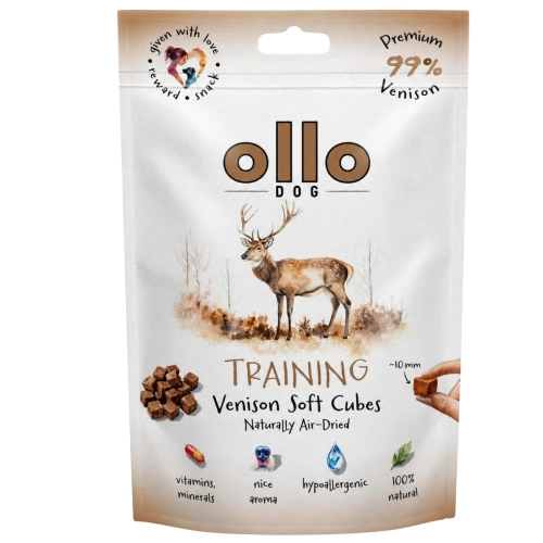 Ollo Air Dried Training Venison Cubes 80g