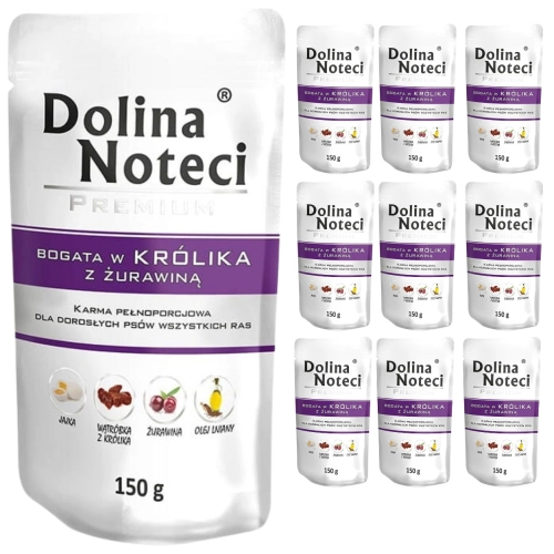 Dolina Noteci Premium Królik z żurawiną 10x150g
