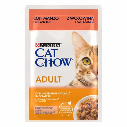 Cat Chow saszetka wołowina z bakłażanem 85g