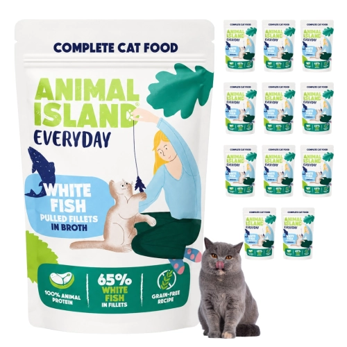 Animal Island Everyday biała ryba fileciki w rosole karma dla kota 12x 85 g