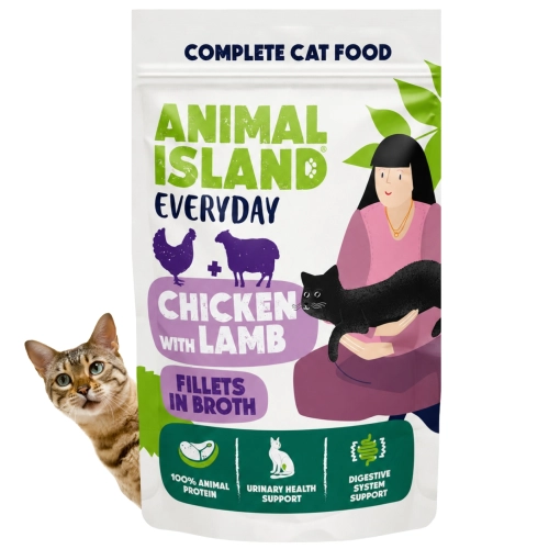 Animal Island Everyday kurczak jagnięcina fileciki karma mokra dla kota 85g