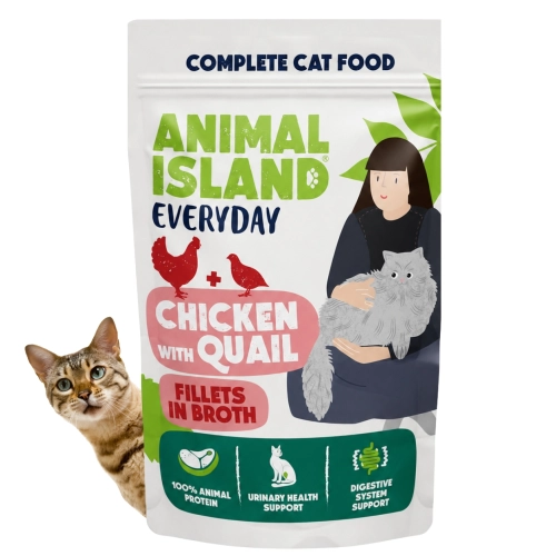 Animal Island Everyday kurczak przepiórka fileciki w rosole dla kota 85 g