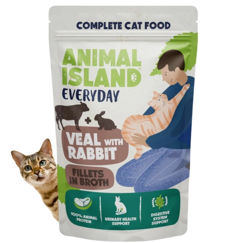 Animal Island Everyday cielęcina królik fileciki karma mokra dla kota 85 g