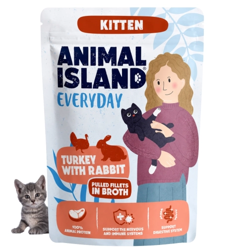 Animal Island Everyday indyk królik fileciki karma mokra dla kociąt 85 g