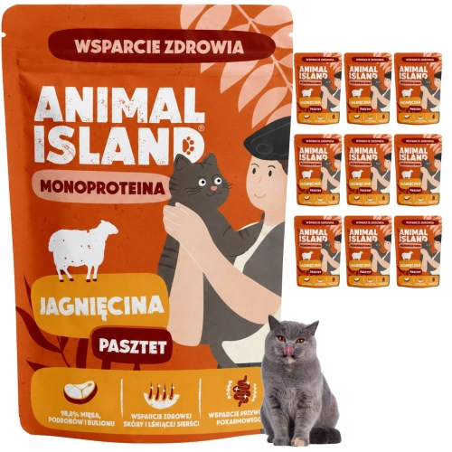 Animal Island jagnięcina karma mokra monoproteinowa dla kota 10x 100 g