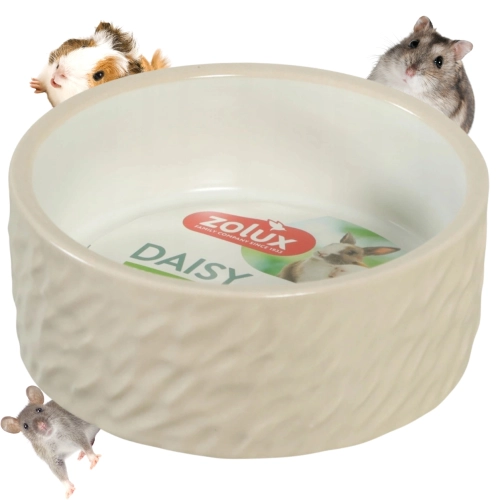 Zolux Daisy miska ceramiczna dla gryzonia do karmy i wody beżowa 200 ml