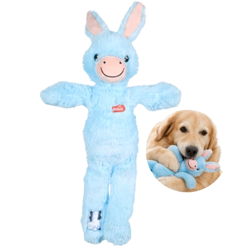 Zolux Hassan Furry Farm osioł pluszak piszcząca zabawka dla psa 33 cm