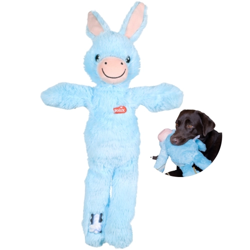 Zolux Hassan Furry Farm osioł pluszak piszczący zabawka dla psa 60 cm