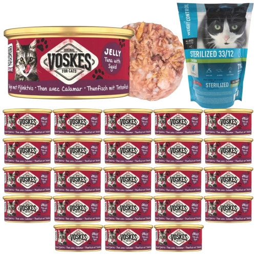 Mokra karma dla kota Voskes TUNA WITH SQUID Tuńczyk z kalmarami 24 x 85g