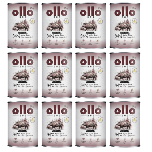Ollo Plus Dog mokra karma Kolagen Dzik 12x400g