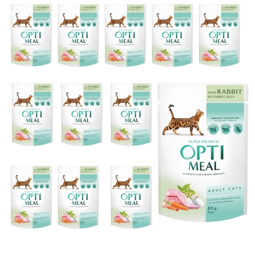 Opti Meal saszetka Królik/marchew w galarecie 12x85g