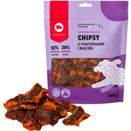 Maced chipsy z marchewki i kaczki miękki przysmak dla psa bez zbóż 500g