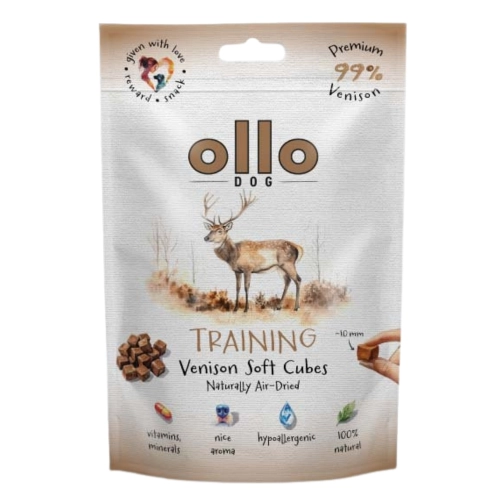 Ollo Air Dried Training Venison Cubes 80g