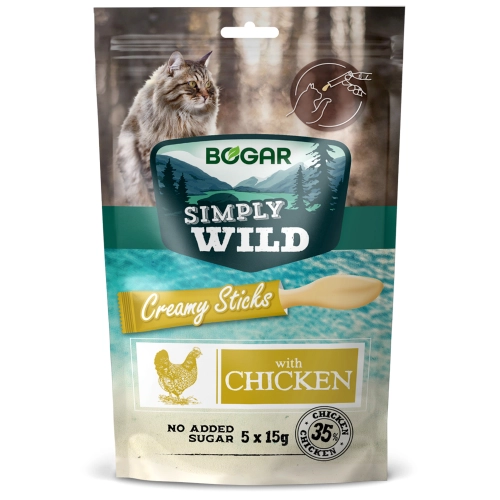 Bogar Simply Wild Cat Sticks kurczak pałeczki do żucia dla kota 12 sztuk