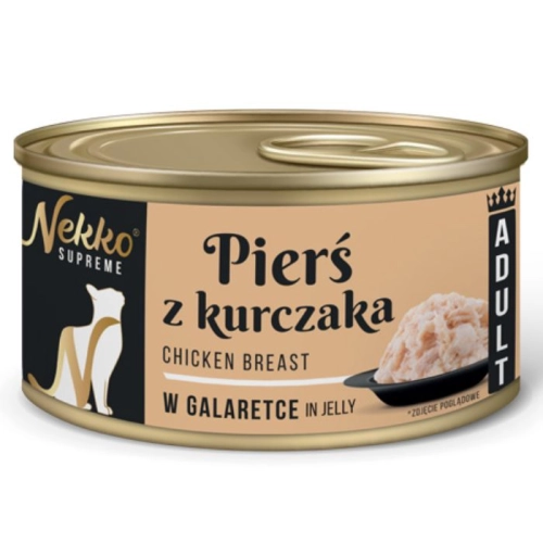 Nekko Supreme Adult Mokra karma dla kota PIERŚ KURCZAK W GALARECIE 80g