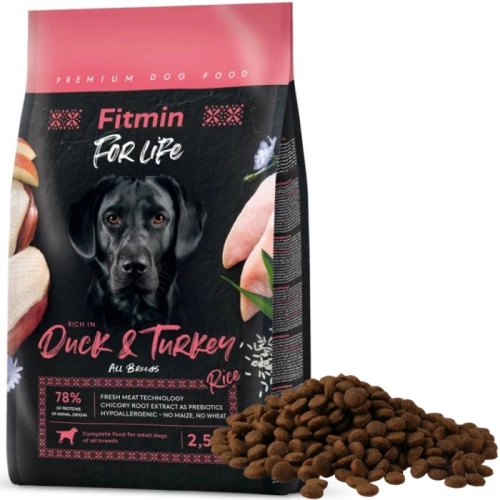 Fitmin For Life Duck & Turkey karma sucha dla psa kaczka indyk i ryż 2,5 kg