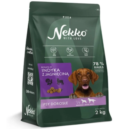 Nekko GF Adult indyk jagnięcina sucha karma dla psa bez kurczaka zbóż 2 kg