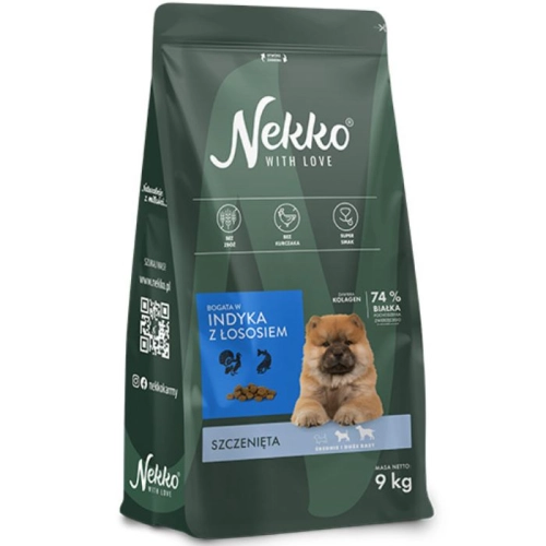 Nekko Puppy indyk łosoś karma sucha dla szczeniąt średnich dużych ras 9 kg