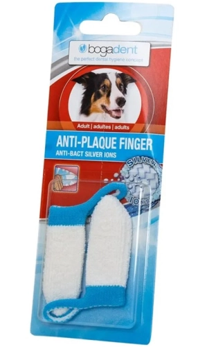 Bogadent Anti Plaque Finger nakładki na palec pies zęby jony srebra 2 szt