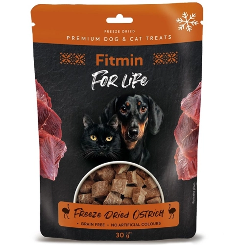 Fitmin For Life Freeze Dried struś przysmak liofilizowany dla psa kota 30 g