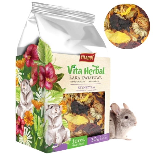 Vita Herbal Łąka Kwiatowa suszone kwiaty zioła szynszyla koszatniczka 30 g