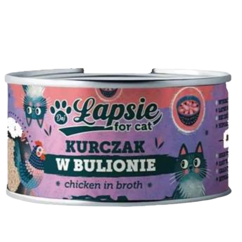 Łapsie kurczak w bulionie mokra karma naturalna dla kotów 80 g