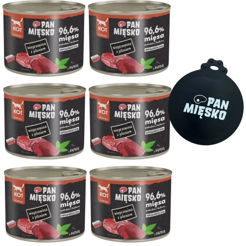 Pan Mięsko wieprzowina z jeleniem karma dla kota bez zbóż tauryna 6x 200g