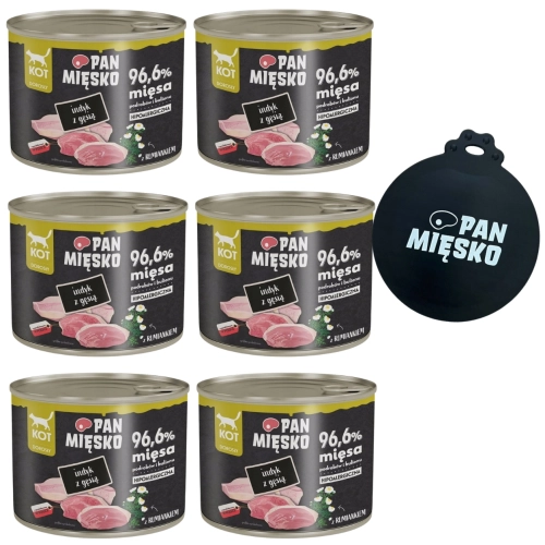 Pan Mięsko indyk z gęsią karma mokra dla kota bez zbóż 6x 200g  +Wieczko