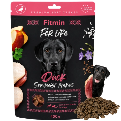 Fitmin Duck Flakes półmiękki przysmak treningowy z suszoną kaczką 400 g
