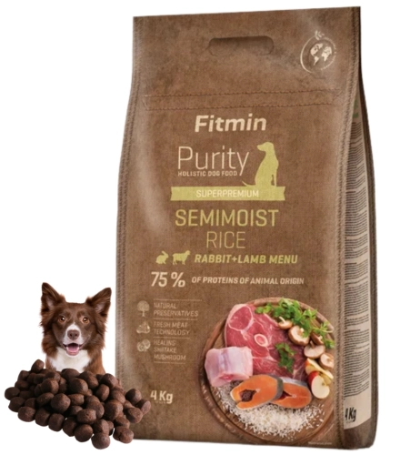 Fitmin Purity Semimoist królik jagnięcina ryż karma półmiękka dla psa 4 kg