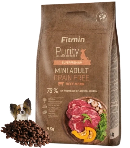 Fitmin Purity GF Adult Mini Beef wołowina sucha karma dla małych ras 4 kg