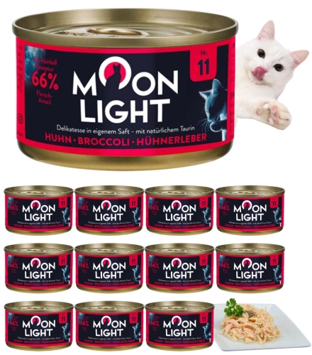Moonlight Dinner 11 kurczak brokuły wątróbka karma dla kota bez zbóż 12x80g